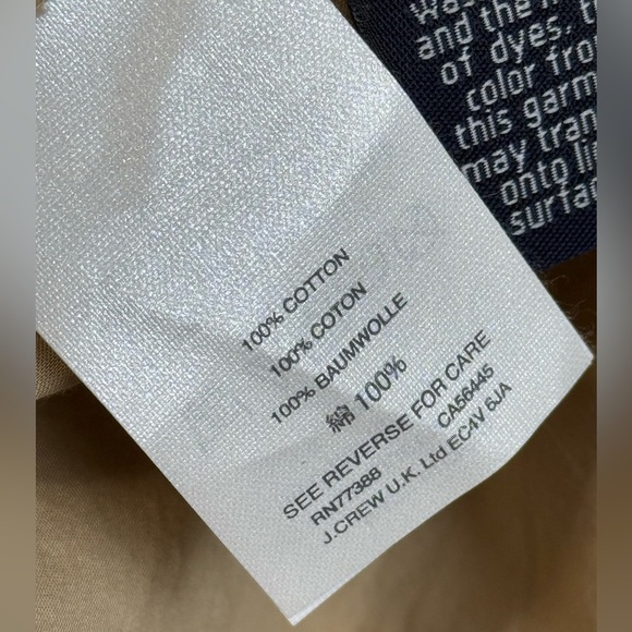 J.Crew Casual long-sleeved shirt buttons on the sides, khaki color 100% cotton 4 - Picture 6 of 8